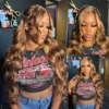 Highlight 13x6 Lace Frontal Wig Human Hair Body Wave 13x4 Hd Lace Front Wig For Women 4/27 Blonde Ombre Brown Colored Wig 36Inch - Image 11