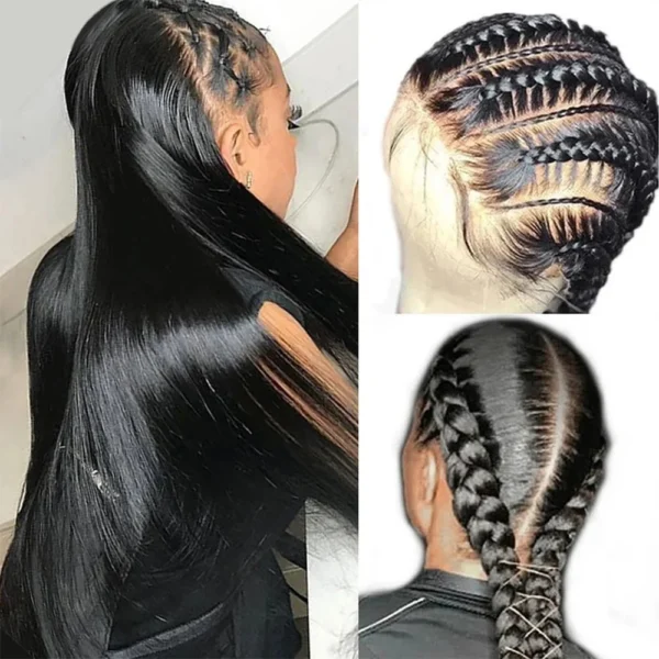 Real Full Lace Wigs 100% Human Hair for Braided Wigs Knotless Braids Straight HD Full Lace Frontal Wig Braid Wigs Preplucked - Image 9