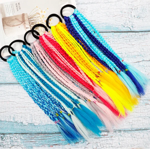 Girls Colorful Braids Ponytail Hair Ornament Headbands Rope Rubber Bands Beauty Hair Bands Headwear Braid Kids Gift Hair Accesso - Image 22