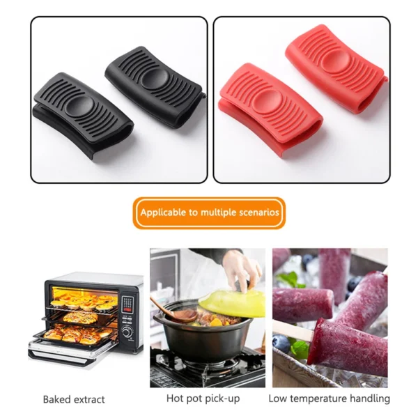 2pcs Pan Handle Cover Heat Resistant Anti Scalding Pot Holder Clip Non-Slip Oven Mitts Gloves Cooking Tool Kitchen Gadgets - Image 17