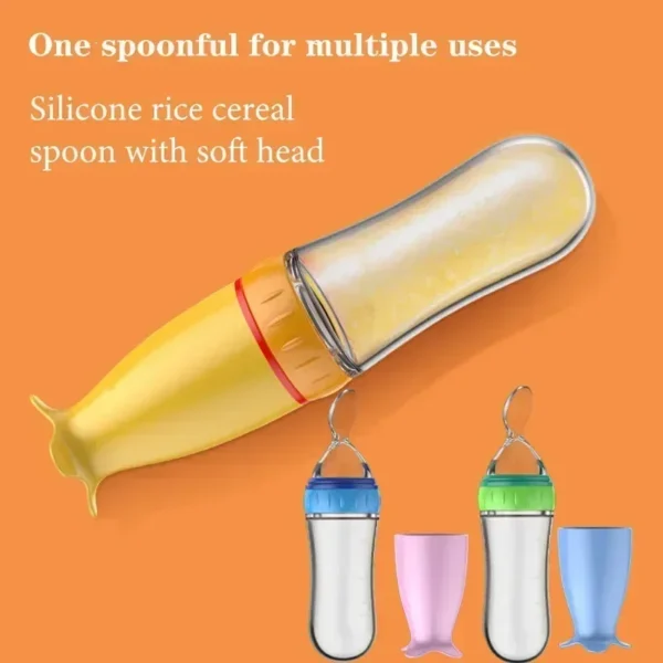 Baby Food Feeder, Silicone Baby Food Dispensing Spoon, 3 Oz Squeeze Feeding Spoons with Suction Cup for Boys Girl Kids Toddlers - Image 33
