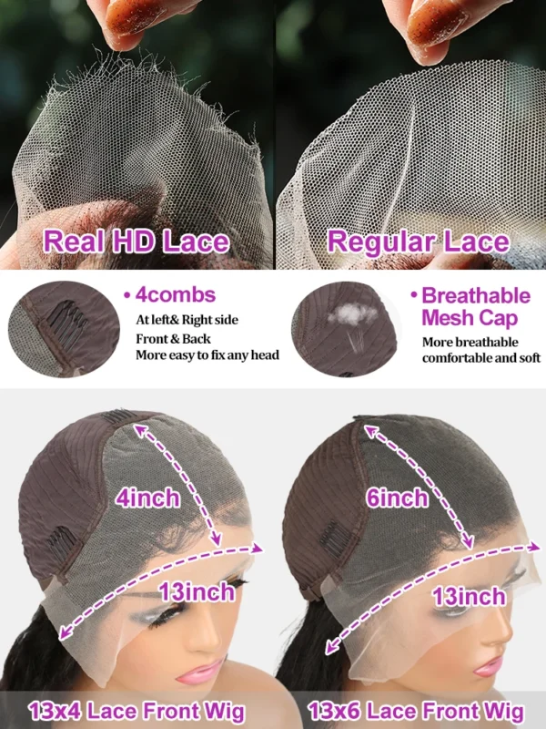 250 Density 13x6 Bone Straight Hd Lace Front Wig 40 46 50 Inch 13x4 Lace Frontal Human Hair Wigs For Women Brazilian Hair Wigs - Image 6