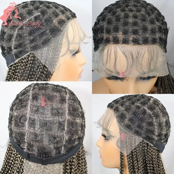 Long 36“ Synthetic Full Lace Wigs Twist Box Braided Wigs Lace Front Wig Knotless Braids Wig Black Women Cornrow Box Braided Wigs - Image 6