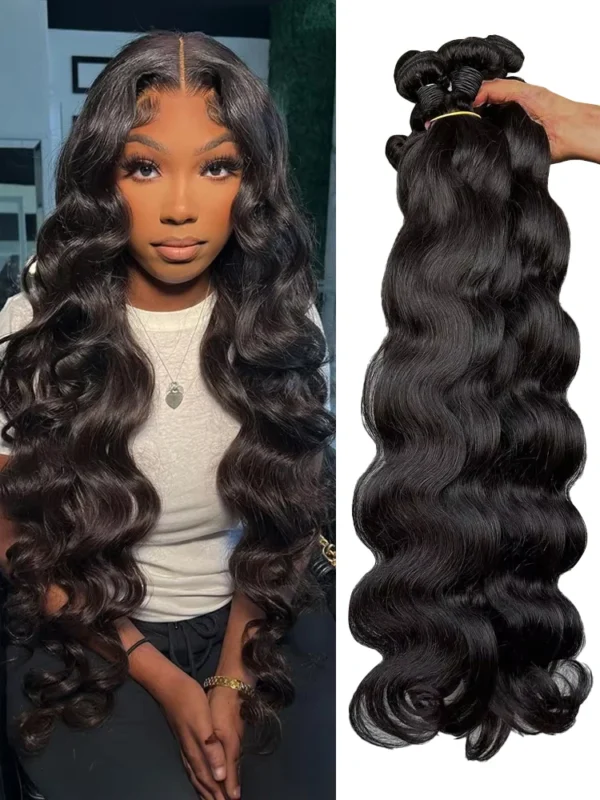 40 50 Inch Human Hair Bundles Loose Body Wave 3 Raw Hair Bundles Human Hair Natural Black Brazilian Remy Hair Weave Extensions - Image 7