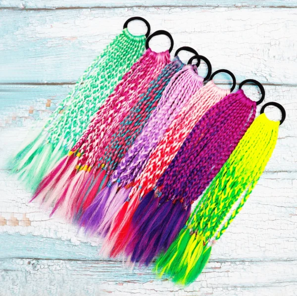 Girls Colorful Braids Ponytail Hair Ornament Headbands Rope Rubber Bands Beauty Hair Bands Headwear Braid Kids Gift Hair Accesso - Image 23