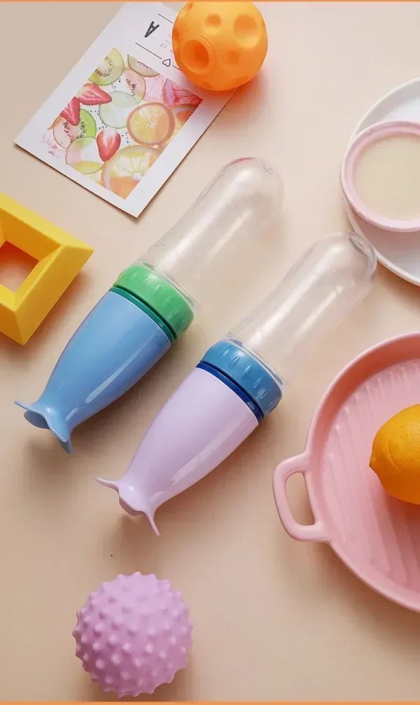Baby Food Feeder, Silicone Baby Food Dispensing Spoon, 3 Oz Squeeze Feeding Spoons with Suction Cup for Boys Girl Kids Toddlers - Image 35