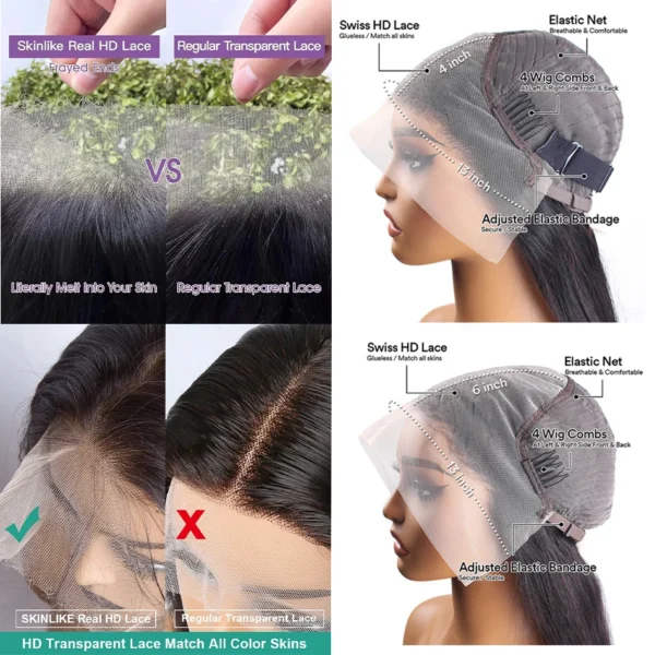 30 40 Inch Straight HD Lace Front Wig Brazilian Cheap Frontal pre plucked Bob Wigs For Women Choice Human Hair 250 Density - Image 6