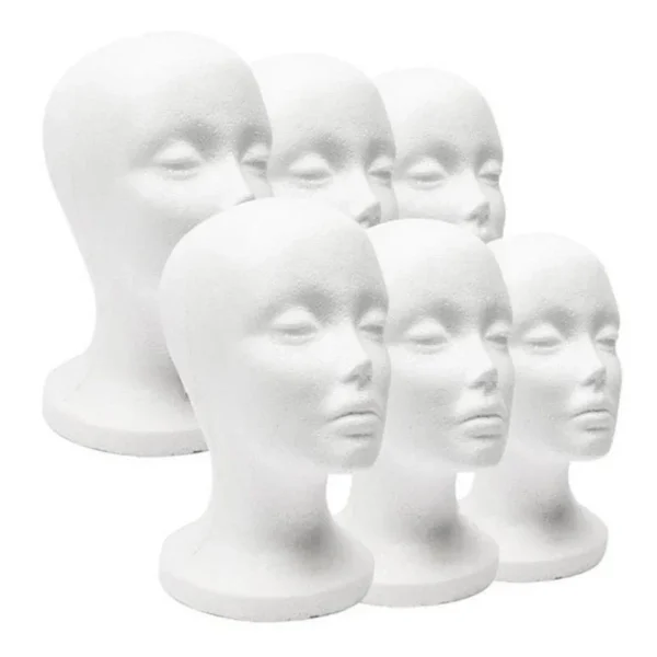 1pcs Female Styrofoam Foam Mannequin Manikin Head Model Hat Glasses Wig Display Male White Foam Mannequin Head Holder Stand Rack
