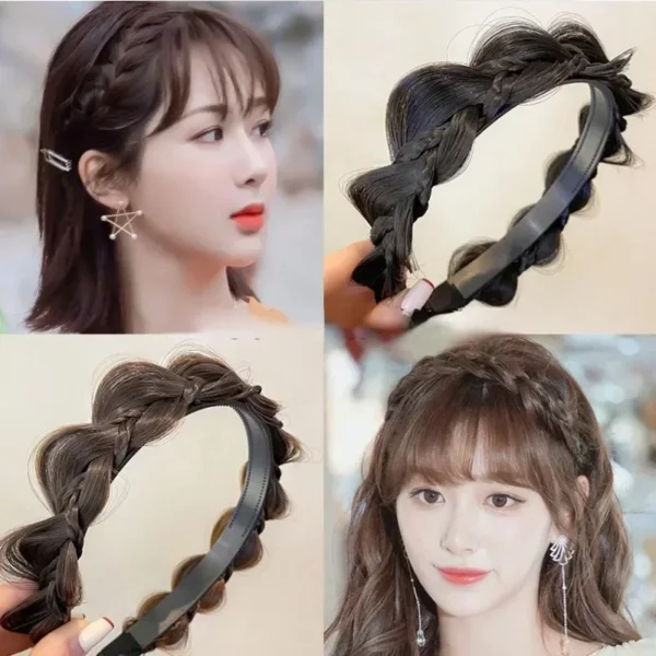 1pc Wig Twist Headbands for Women Wide Fishbone Braids Hairbands Handmade Retro Head Hoop Styling Headwear Accessories - Image 4