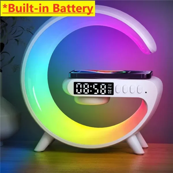 Wireless Charger Pad Stand Speaker TF Card RGB Night Light Lamp Alarm Clock Fast Charging Station Dock for iPhone Samsung Xiaomi - Image 10