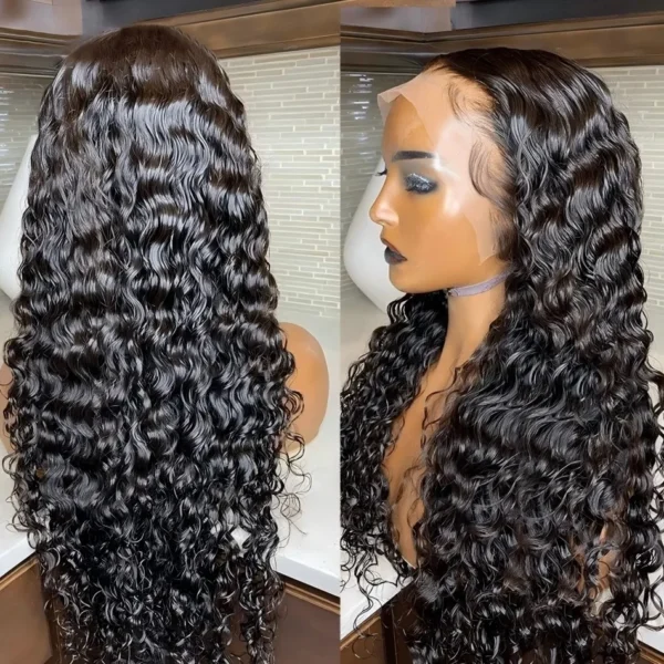 Hd Lace Wig 13x6 Human Hair Pre Plucked Curly Wig 40 Inch Deep Wave Frontal Wig Water Wave Lace Front Wig Brazilian Hair Wigs - Image 9