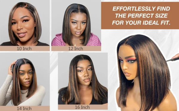 Glueless Wigs Human Hair Pre Plucked Pre Cut P1b/30 Straight Bob Wig Human Hair 5x5 Hd Lace Closure Wigs With Natural Hairline - Image 12