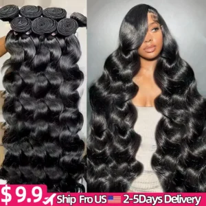 16A 30-40 Inch Body Wave Human Hair Extensions 100% Remy Brazilian Hair 4/5 Bundles Natural Looking Hair Weaving for Women