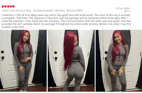 Burgundy 13x4 HD Lace Frontal Human Hair Wig Straight Red 13x6 Lace Front Human Hair Wigs 99J Colored 200% Human Hair Wig 100% - Image 7