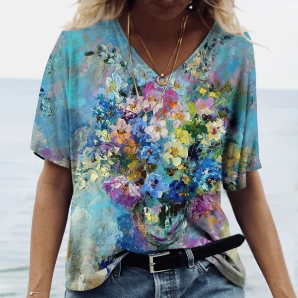 Fashion Floral Flower Graphics 3D Print T-Shirts Woman Summer T Shirt Streetwear Women's Y2K Tops Oversized Clothing Girls Tees - Image 13