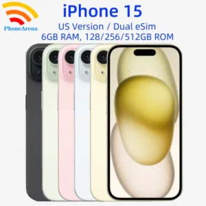 Unlocked iPhone 15 128/256/512GB ROM 6.1' Original Super Retina OLED Dual-eSIM 6GB RAM Face ID NFC A16 5G iPhone15 Mobile Phone