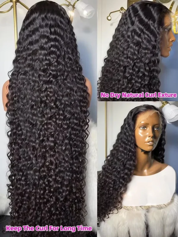 13x6 HD Transparent Loose Deep Wave Frontal Wig 250 Density 13x4 Lace Front Wig Human Hair Brazilian Raw 30 40 Inch Curly Wigs - Image 2