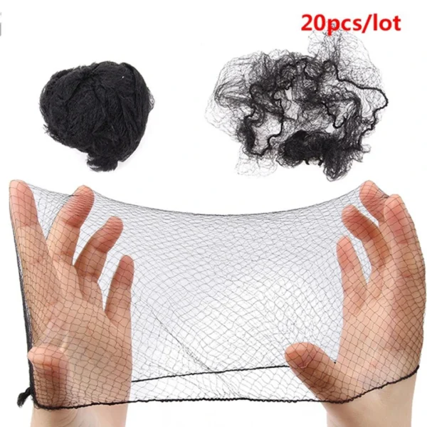 20Pcs/Lot Durable Nylon Hair Net For Bun Hair Hair style Tool Black Coffe Beige Brown White Gold Hair Net For Wigs Mesh - Image 3
