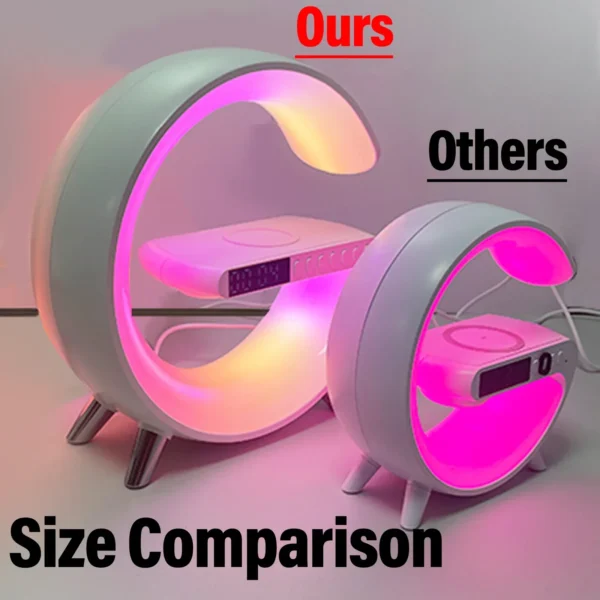 G Wireless Charger Stand Alarm Clock Bluetooth Speaker RGB Night Light Lamp Fast Charging Station Dock for iPhone Samsung Xiaomi - Image 11