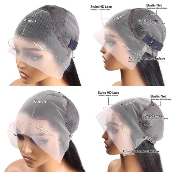 13x6 Hd Lace Front Human Hair Wig 99J Burgundy Preplucked Hd Transparent 13x4 Body Wave Human Hair Lace Frontal Wigs for Women - Image 6