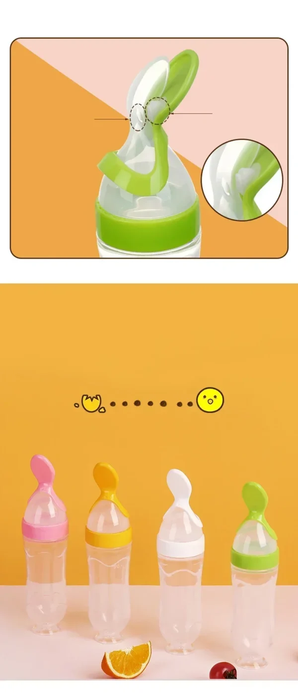 Baby Food Feeder, Silicone Baby Food Dispensing Spoon, 3 Oz Squeeze Feeding Spoons with Suction Cup for Boys Girl Kids Toddlers - Image 21