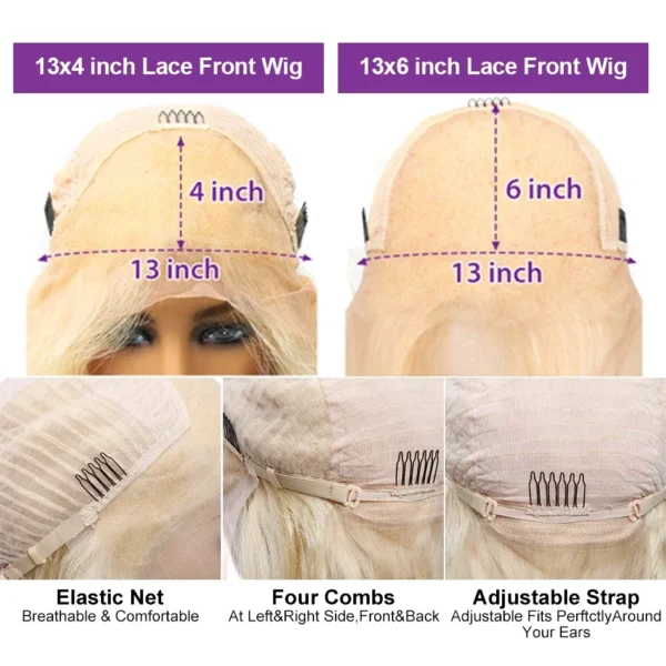 Blonde Body Wave Lace Front Wig HD Transparent Lace 13x4 13x6 Human Hair Wig 613 Pre Plucked Full Frontal Wigs For Black Women - Image 6