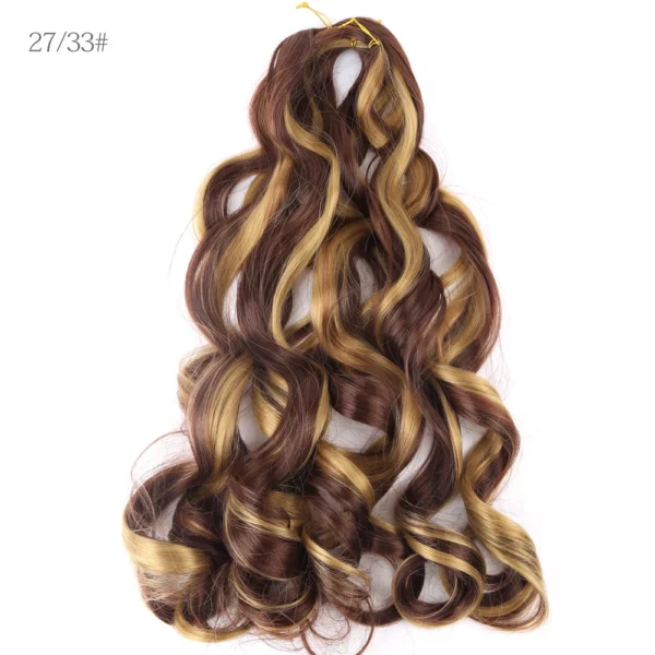 French Curly Crochet Braiding Hair Synthetic Loose Wave Ombre Braids Hair for Women  Spiral Curls Pre Stretched Hair Extensions - Image 27