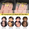 52 long inches 13x6 HD Front Wigs Transparent Lace Natural Body Wave Human Hair 200 Density  in Brazilian human hair For Women h - Image 5