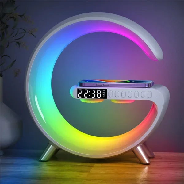 Original Big G  Wireless Charger Stand LED RGB Light 15W Desk Lamp Speaker APP Control For iPhone Samsung Fast Charging Station - Image 19
