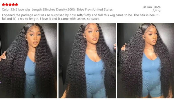 40 50 Inch Deep Wave 13x6 13x4 Lace Front Human Hair Wig 200% Remy Curl 360 Full Lace Frontal Wig Human Hair For Black Women - Image 9