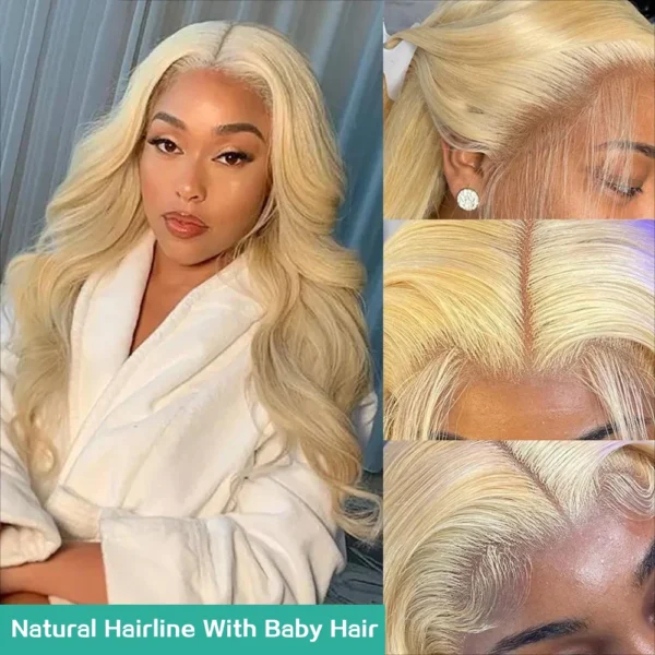 Blonde Body Wave Lace Front Wig HD Transparent Lace 13x4 13x6 Human Hair Wig 613 Pre Plucked Full Frontal Wigs For Black Women - Image 4