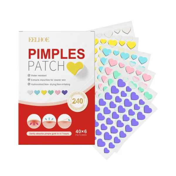 240Pcs New High-end Pimple Patch Acne Patches Heart/Star Shape Acne Dots Patches Moisturizes for Covering Zits and Blemishes - Image 4