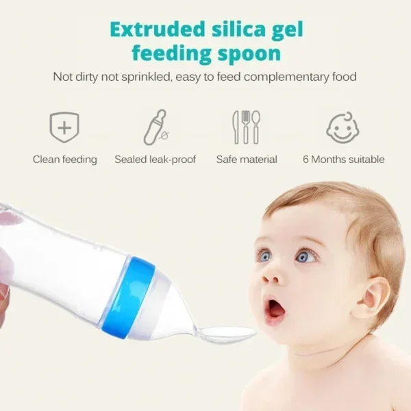 Baby Food Feeder, Silicone Baby Food Dispensing Spoon, 3 Oz Squeeze Feeding Spoons with Suction Cup for Boys Girl Kids Toddlers - Image 17