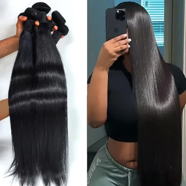 250% Density 4Pcs Bone Straight Human Hair Bundles 38 48 Inch Human Hair Bundles Virgin Hair Weave Bundles Remy Hair Extensions - Image 7