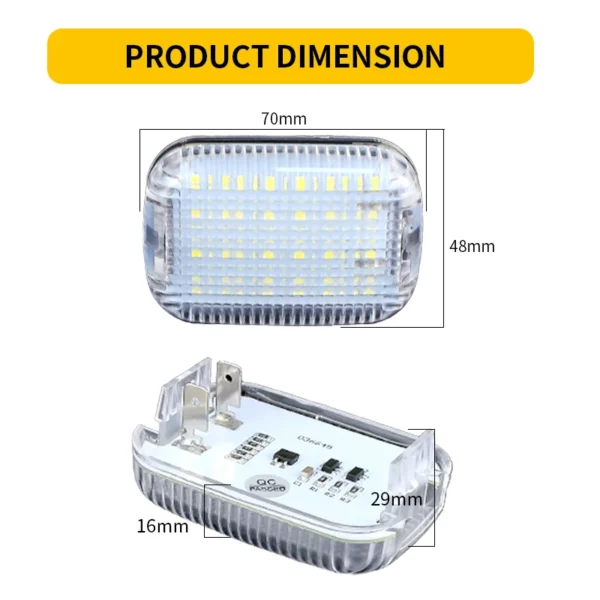 2PCS 6000K LED Interior Dome Light For Ford Transit 150/250/350/350 HD Van 2015-2024 For Transit Connect 2014-2023 For E-Transit - Image 2