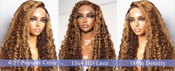 Loose Deep Wave Wig Human Hair Ready To 13x4/13x6 Lace Closure Curly Highlight Ombre 4/27 Preplucked Hairline Pre Cut - Image 7