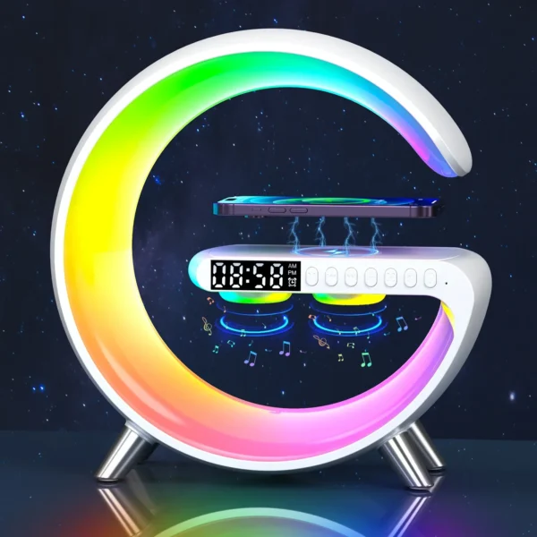 G Wireless Charger Stand Alarm Clock Bluetooth Speaker RGB Night Light Lamp Fast Charging Station Dock for iPhone Samsung Xiaomi - Image 13