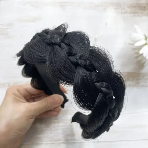 1pc Wig Twist Headbands for Women Wide Fishbone Braids Hairbands Handmade Retro Head Hoop Styling Headwear Accessories - Image 5