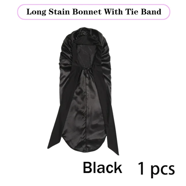 Soft Silky Long Satin Bonnet For Natural Hair And Curly Hair Extra Large Size Hair Cap With Tie For Comfortable Night Sleep 1Pcs - Image 10