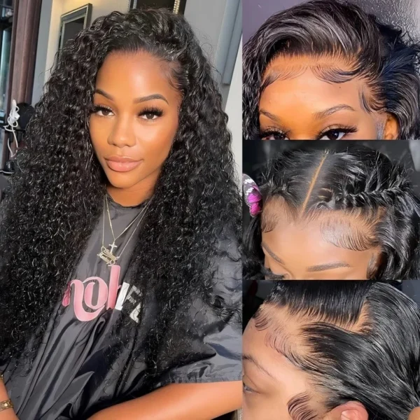 Hd Lace Wig 13x6 Human Hair Pre Plucked Curly Wig 40 Inch Deep Wave Frontal Wig Water Wave Lace Front Wig Brazilian Hair Wigs - Image 8