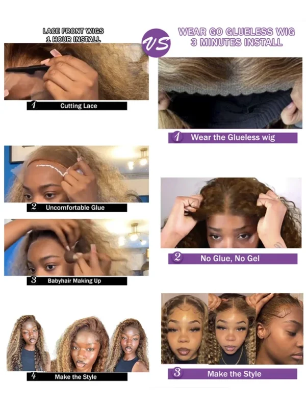 Loose Deep Wave Wig Human Hair Ready To 13x4/13x6 Lace Closure Curly Highlight Ombre 4/27 Preplucked Hairline Pre Cut - Image 2