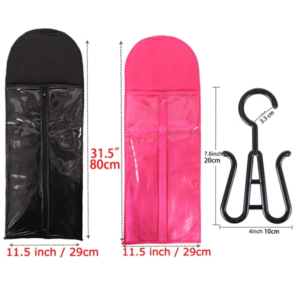 5pcs/set Wig Storage Bag Good Quality Anti Dust Hair Extensions Bag with Holder for Store Wigs Hair Extensions Ponytails 60 80cm - Image 20