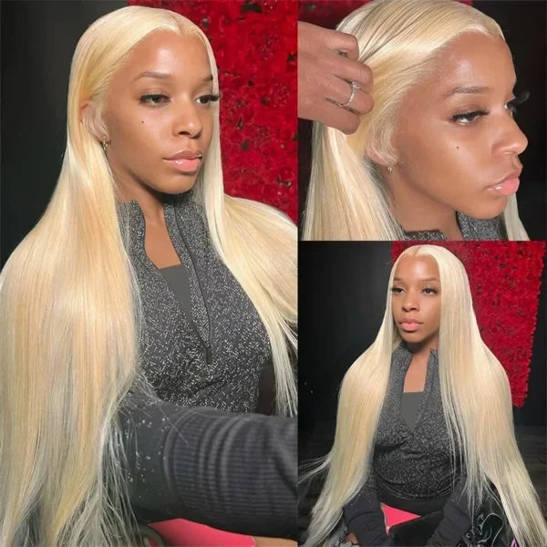 13x4 13x6 HD Transparent Full Frontal Lace 613 Blonde Colored Straight Human Hair Wigs Lace Front Wigs For Women 40 46 Inches - Image 2