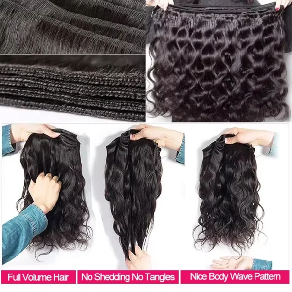 16A Body Wave Bundles Human Hair Brazilian Virgin 1/3/4/5 Pcs Weave Natural Black Color Hair Extensions 100% Human Hair Bundles - Image 5