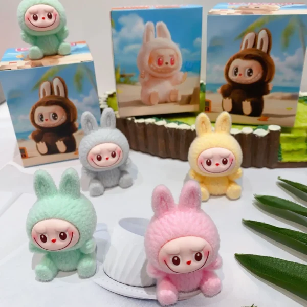 New Labubu Mystery Box Cartoon Flocking Hand-Made Blind Box High-Value Mini Cute Doll Desktop Ornaments Model Children Gifts - Image 5