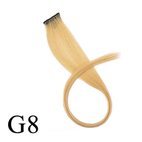 H&STAR 1PC Synthetic 50cm Long Straight  Hair Extension Gradient Rainbow Multi color Hairpiece Wigs for Women - Image 11