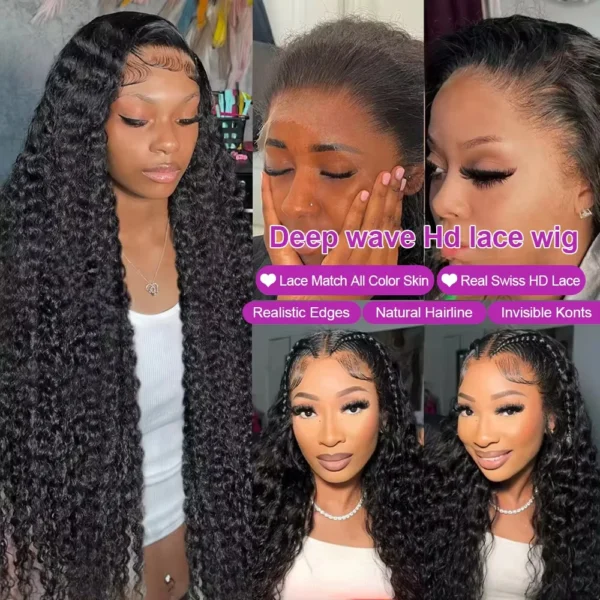 300% High Density Loose Deep Wave 40 46 50 Inch 13x6 13x4 HD Lace Frontal Human Hair Wig Brazilian 360 Full Curly Wigs For Women - Image 18
