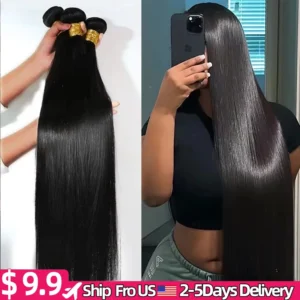250% Density 4Pcs Bone Straight Human Hair Bundles 38 48 Inch Human Hair Bundles Virgin Hair Weave Bundles Remy Hair Extensions
