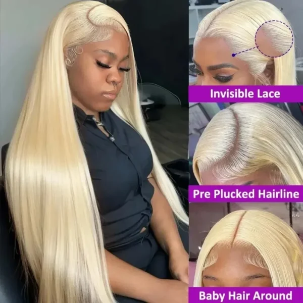 13x4 13x6 HD Transparent Full Frontal Lace 613 Blonde Colored Straight Human Hair Wigs Lace Front Wigs For Women 40 46 Inches - Image 11