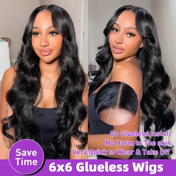 13x6 HD Transparent Body Wave Lace Frontal Human Hair Wig 30 40 Inch 13x7 Lace Front Wig 250 Density 6x6 Glueless Closure Wigs - Image 3